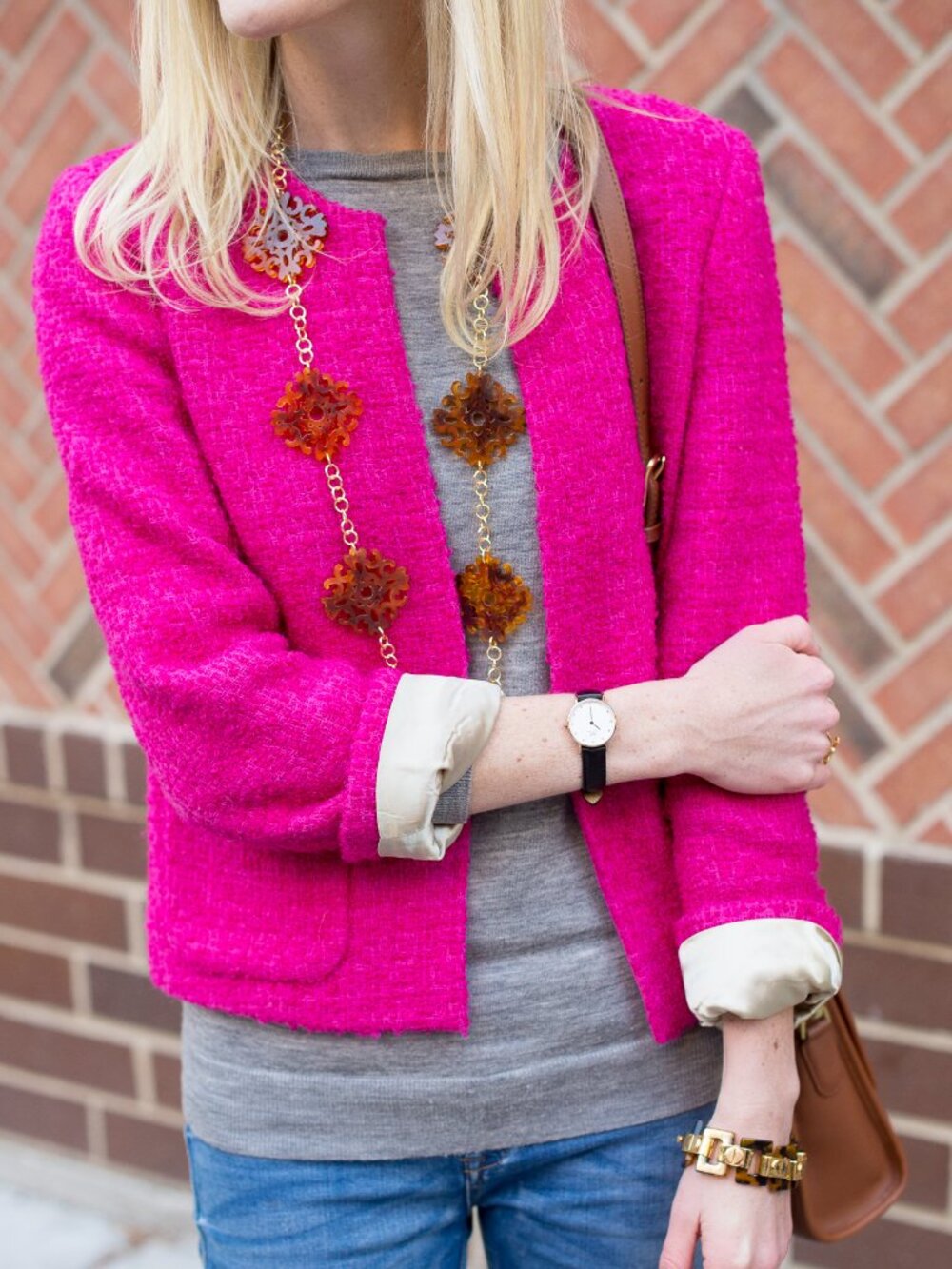J. Crew Pink Astrid Boucle Tweed Wool Blazer
